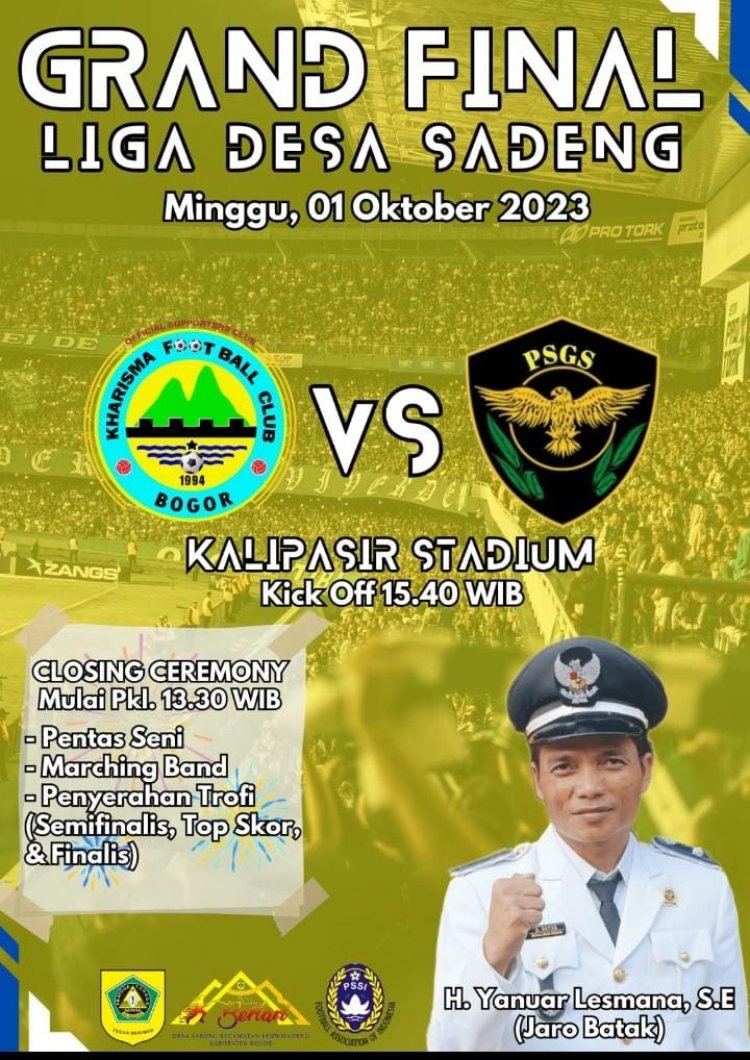 Final Kompetisi Liga Desa Sadeng 2023 Kharisma Football Club Bogor Menghadapi PSGS di Kali Pasir Stadium